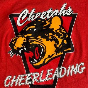 Vintage Cheetah Cheerleading t shirt - cropped-